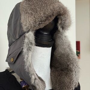 Siggi aviator hat w rabbit fur